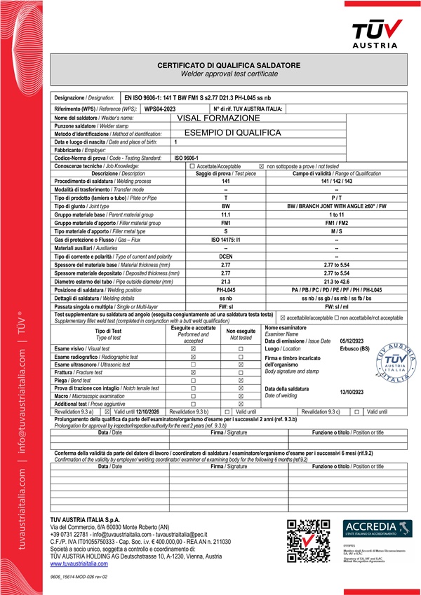 qualifica saldatore